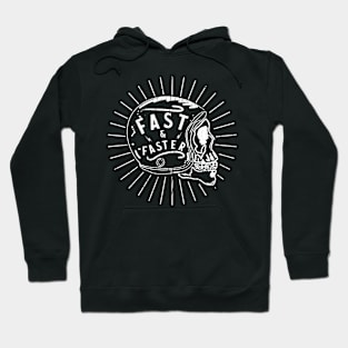 Vintage Helmet and Skull - Fast and Faster Hoodie